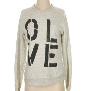 Kerri Rosenthal Light Grey 'LOVE' Print Sweatshirt S Anthropologie